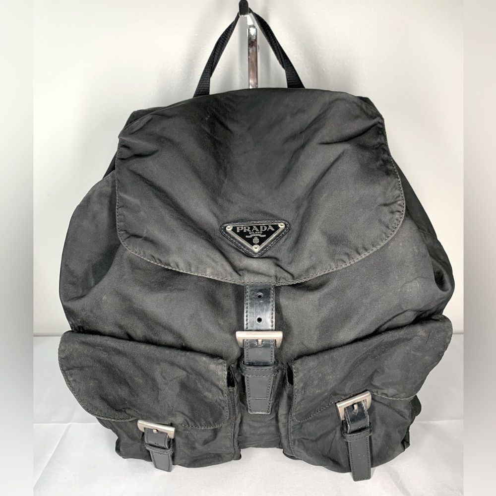 SOLD!!! Prada Black Tessuto Nylon Large Backpack Bag